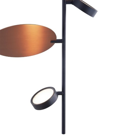 Lampadario a sospensione nero rame spazzolato per soggiorno led 20w 2700k
