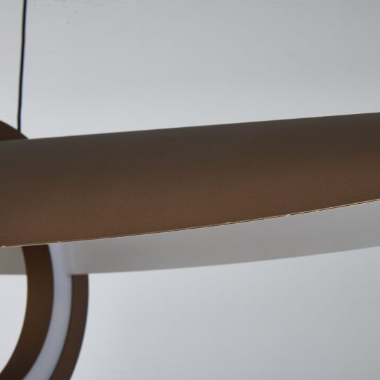 Lampadario lineare caffe moka per soggiorno a sospensione led 24w 2700k dimmerabile