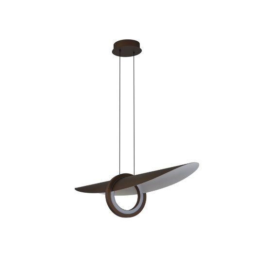 Lampadario lineare caffe moka per soggiorno a sospensione led 24w 2700k dimmerabile