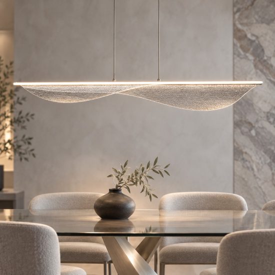 Lampadario a sospensione led 58w cct 2700k 5000k dimmerabile con telecomando bianco per soggiorno