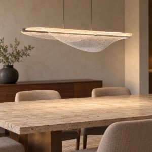 Lampadario a sospensione led 50w cct 2700k 5000k con telecomando bianco per soggiorno moderno
