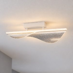 Plafoniera design moderna led 40w cct 2700k 5000k 71cm dimmerabile con telecomando bianca
