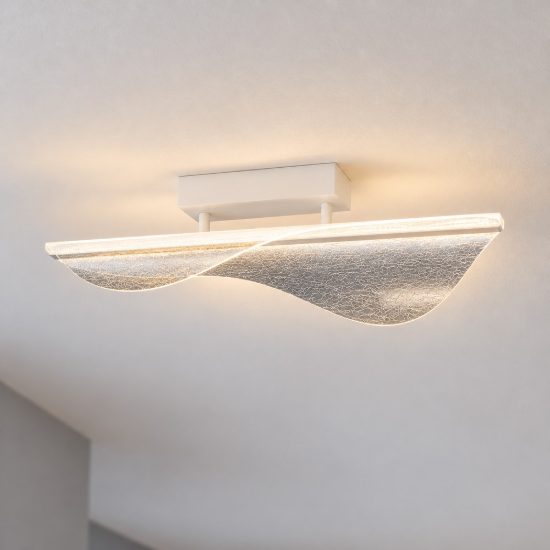 Plafoniera design moderna led 40w cct 2700k 5000k 71cm dimmerabile con telecomando bianca