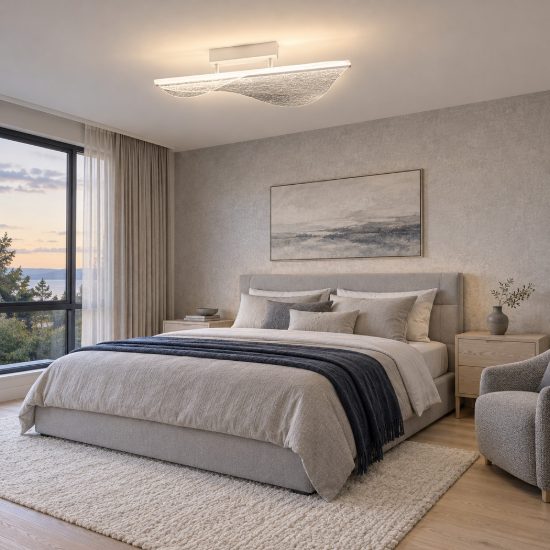 Plafoniera design moderna led 40w cct 2700k 5000k 71cm dimmerabile con telecomando bianca