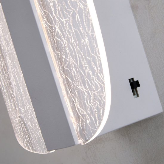 Applique led design moderna 15w cct 2700k 5000k 22cm dimmerabile bianca per soggiorno