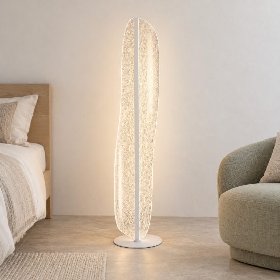 Piantana design moderna led 22w cct 2700k 5000k dimmerabile bianca per soggiorno
