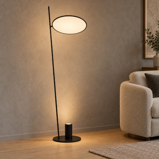 Piantana per salotto nera led 20w 2700k dimmerabile