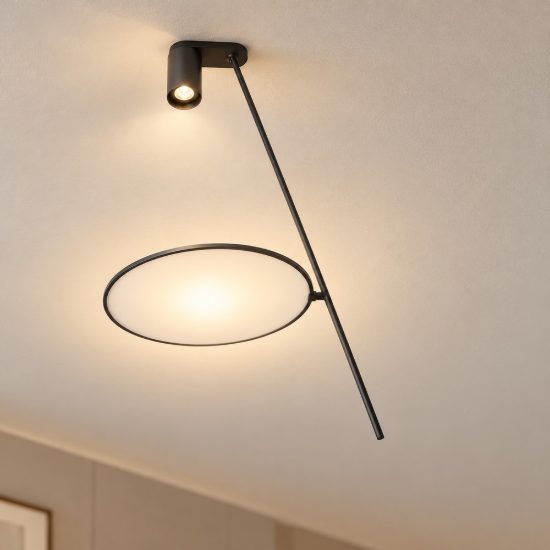 Plafoniera nera da soffitto led 20w 2700k 109cm dimmerabile