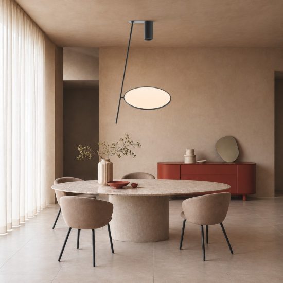 Plafoniera nera da soffitto led 20w 2700k 109cm dimmerabile
