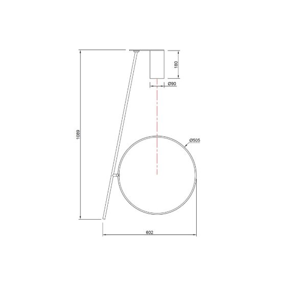Plafoniera nera da soffitto led 20w 2700k 109cm dimmerabile