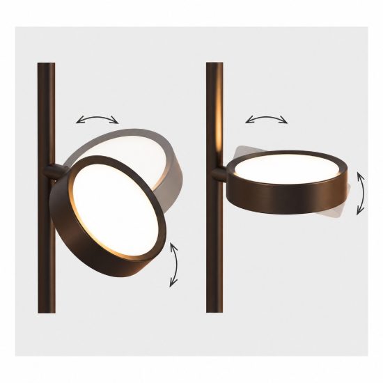 Piantana terra soffitto design moderna nero rame spazzolato per soggiorno led 30w 2700k