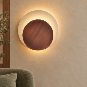 Applique led 28w 2700k dimmerabile rame spazzolato bianco per sala da pranzo design moderna