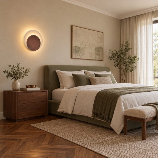 Applique led 28w 2700k dimmerabile rame spazzolato bianco per sala da pranzo design moderna