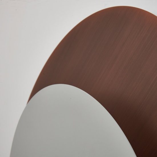 Applique led 28w 2700k dimmerabile bianco rame spazzolato per sala da pranzo