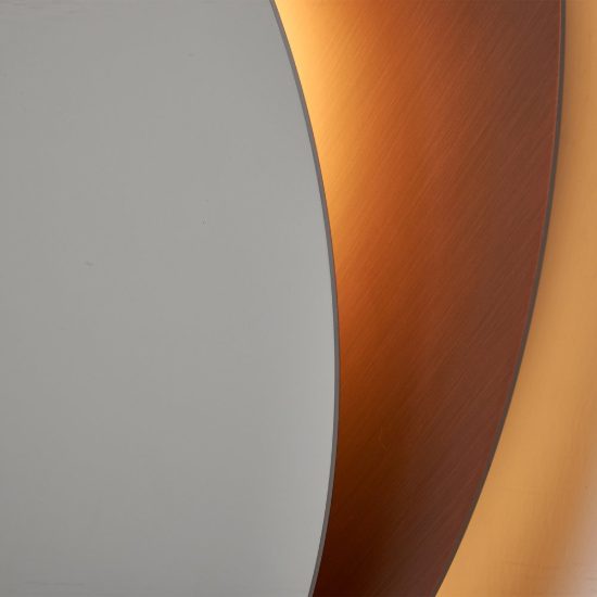Applique led 28w 2700k dimmerabile bianco rame spazzolato per sala da pranzo
