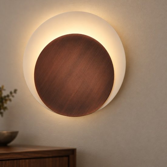 Applique led 48w 2700k dimmerabile rame spazzolato bianco per sala da pranzo