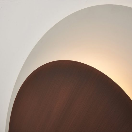 Applique led 48w 2700k dimmerabile rame spazzolato bianco per sala da pranzo