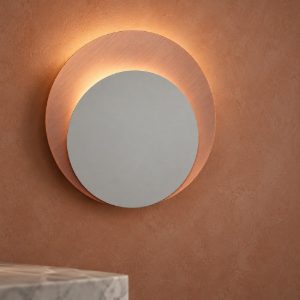 Applique led 48w 2700k dimmerabile bianco rame spazzolato per sala da pranzo