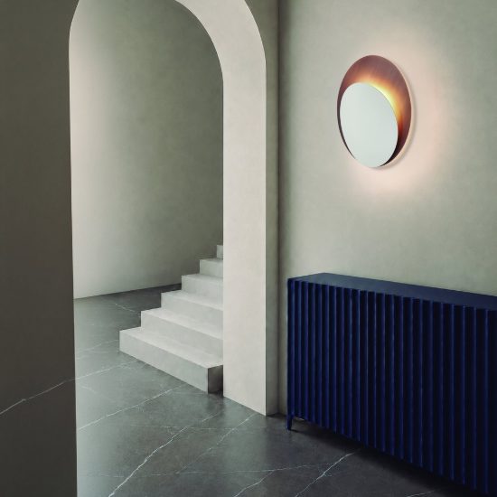 Applique led 48w 2700k dimmerabile bianco rame spazzolato per sala da pranzo