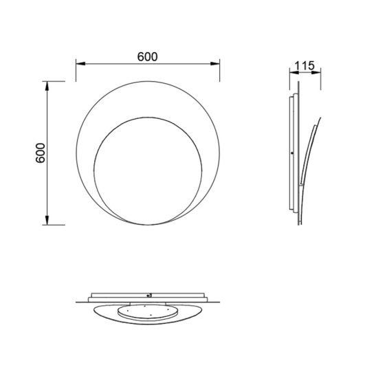 Applique led 48w 2700k dimmerabile bianco rame spazzolato per sala da pranzo