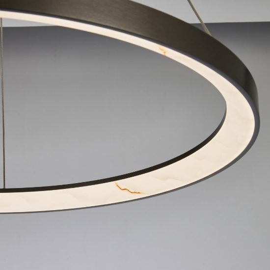 Lampadario a sospensione led 58w cct 2700k 5000k dimmerabile grigio scuro per sala da pranzo