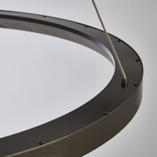 Lampadario a sospensione led 58w cct 2700k 5000k dimmerabile grigio scuro per sala da pranzo