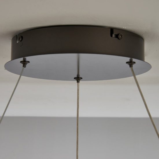 Lampadario a sospensione led 58w cct 2700k 5000k dimmerabile grigio scuro per sala da pranzo