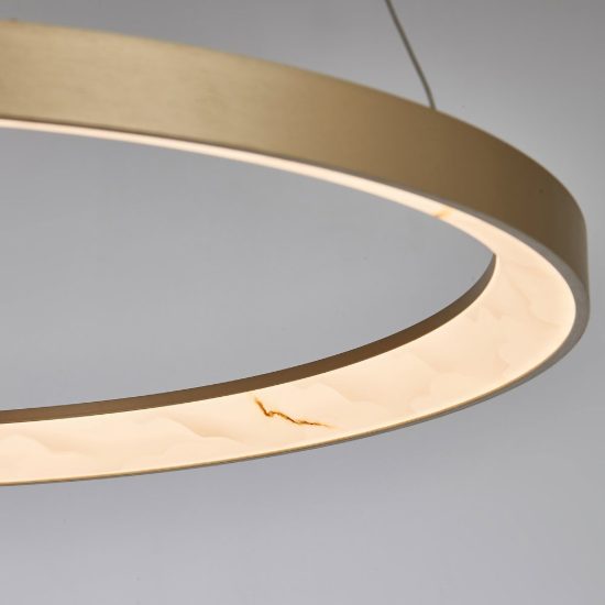 Lampadario a sospensione led 58w cct 2700k 5000k dimmerabile con telecomando champagne per soggiorno
