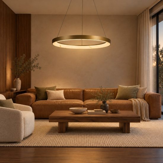 Lampadario a sospensione led 58w cct 2700k 5000k dimmerabile con telecomando champagne per soggiorno