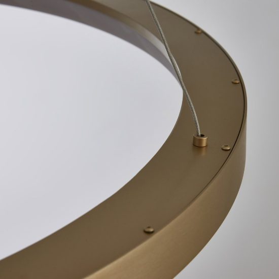 Lampadario a sospensione led 58w cct 2700k 5000k dimmerabile con telecomando champagne per soggiorno