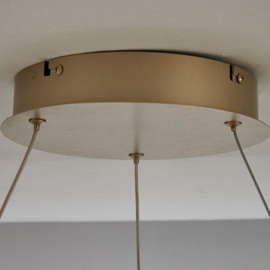 Lampadario a sospensione led 58w cct 2700k 5000k dimmerabile con telecomando champagne per soggiorno