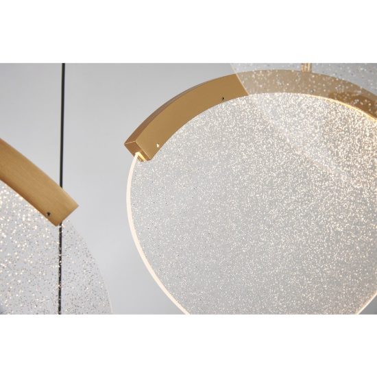 Lampadario design a sospensione oro per soggiorno moderno led 80w 3000k dimmerabile