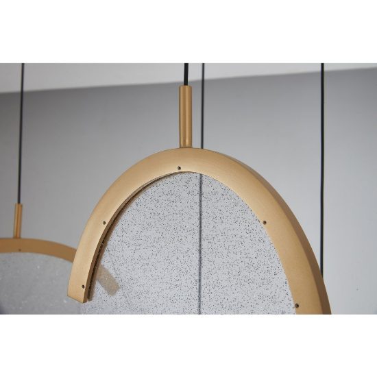Lampadario design a sospensione oro per soggiorno moderno led 80w 3000k dimmerabile