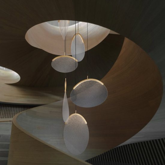 Lampadario design a sospensione oro per soggiorno moderno led 80w 3000k dimmerabile
