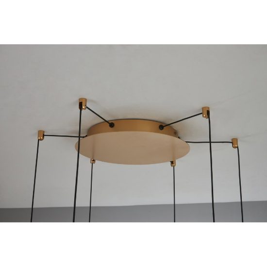 Lampadario design a sospensione oro per soggiorno moderno led 80w 3000k dimmerabile