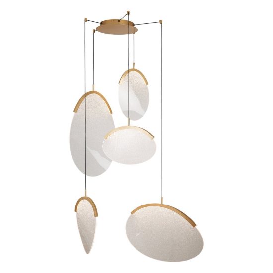 Lampadario design pendenti a sospensione oro per soggiorno moderno led 72w 3000k