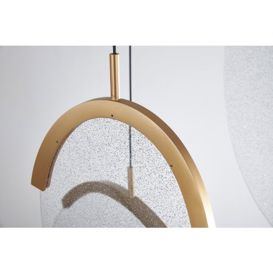 Lampadario a sospensione oro per soggiorno led 54w 3000k dimmerabile