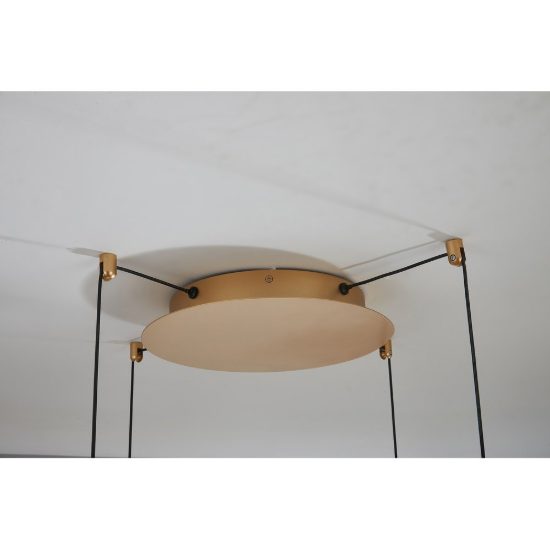 Lampadario a sospensione oro per soggiorno led 54w 3000k dimmerabile