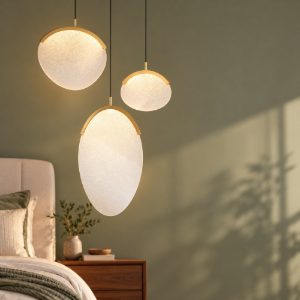 Lampadario a sospensione per soggiorno oro led 40w 3000k dimmerabile