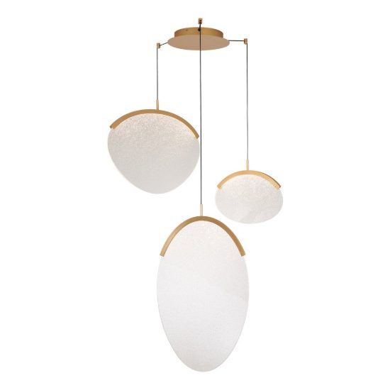 Lampadario a sospensione per camera da letto oro led 40w 3000k