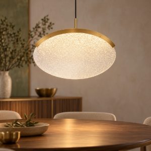 Lampadario a sospensione oro per soggiorno led 12w 3000k dimmerabile