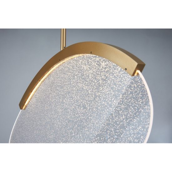 Lampadario a sospensione oro per soggiorno led 12w 3000k dimmerabile
