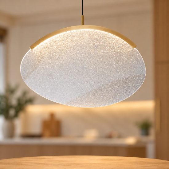 Lampadario a sospensione design oro per sala da pranzo led 15w 3000k