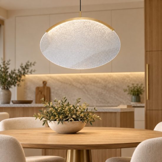 Lampadario a sospensione design oro per sala da pranzo led 15w 3000k