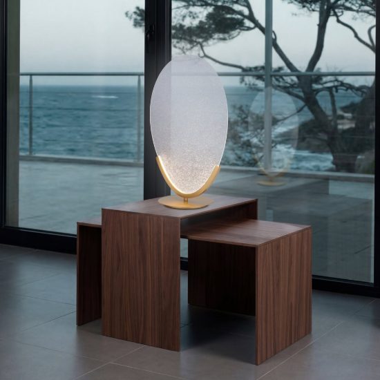 Lampada da tavolo design moderna oro per soggiorno led 12w 3000k