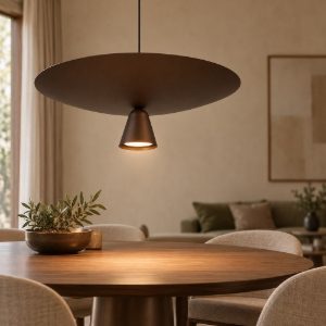Lampadario per tavolo soggiorno caffe moka a sospensione led 40w 2700k dimmerabile
