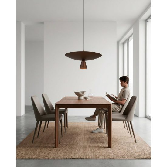 Lampadario per tavolo soggiorno caffe moka a sospensione led 40w 2700k dimmerabile