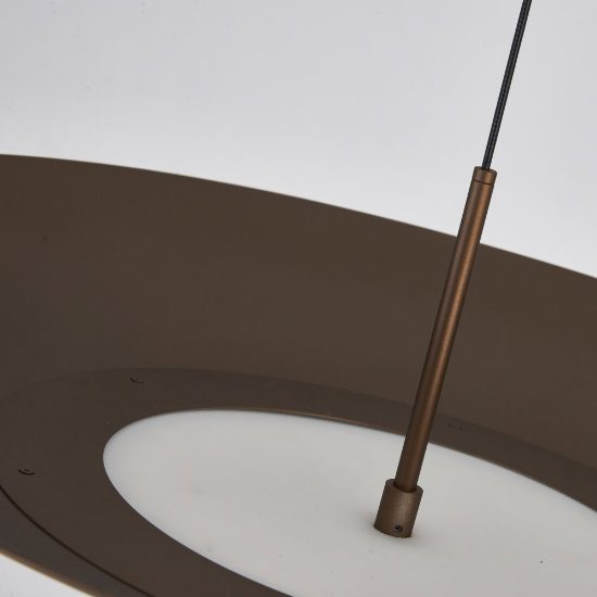 Lampadario per tavolo soggiorno caffe moka a sospensione led 40w 2700k dimmerabile