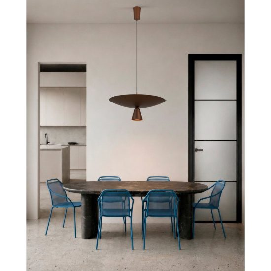 Lampadario per tavolo soggiorno caffe moka a sospensione led 40w 2700k dimmerabile