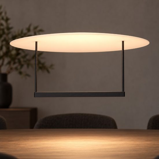 Lampadario design moderno per tavolo sala da pranzo nero a sospensione led 23w 3000k dimmerabile
